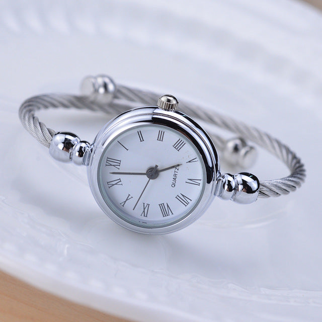 Simple silver women watches