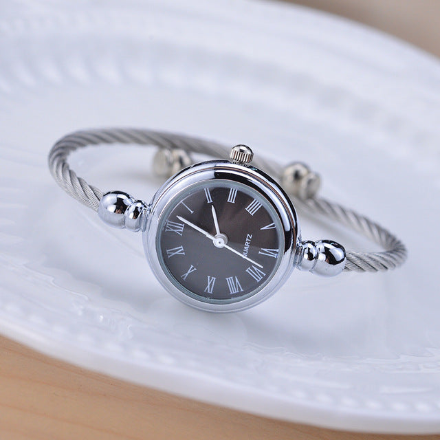 Simple silver women watches