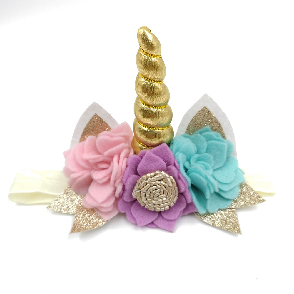 10pcs/lot   Gold Unicorn Headband