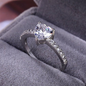 100% copper / heart shaped zircon ring