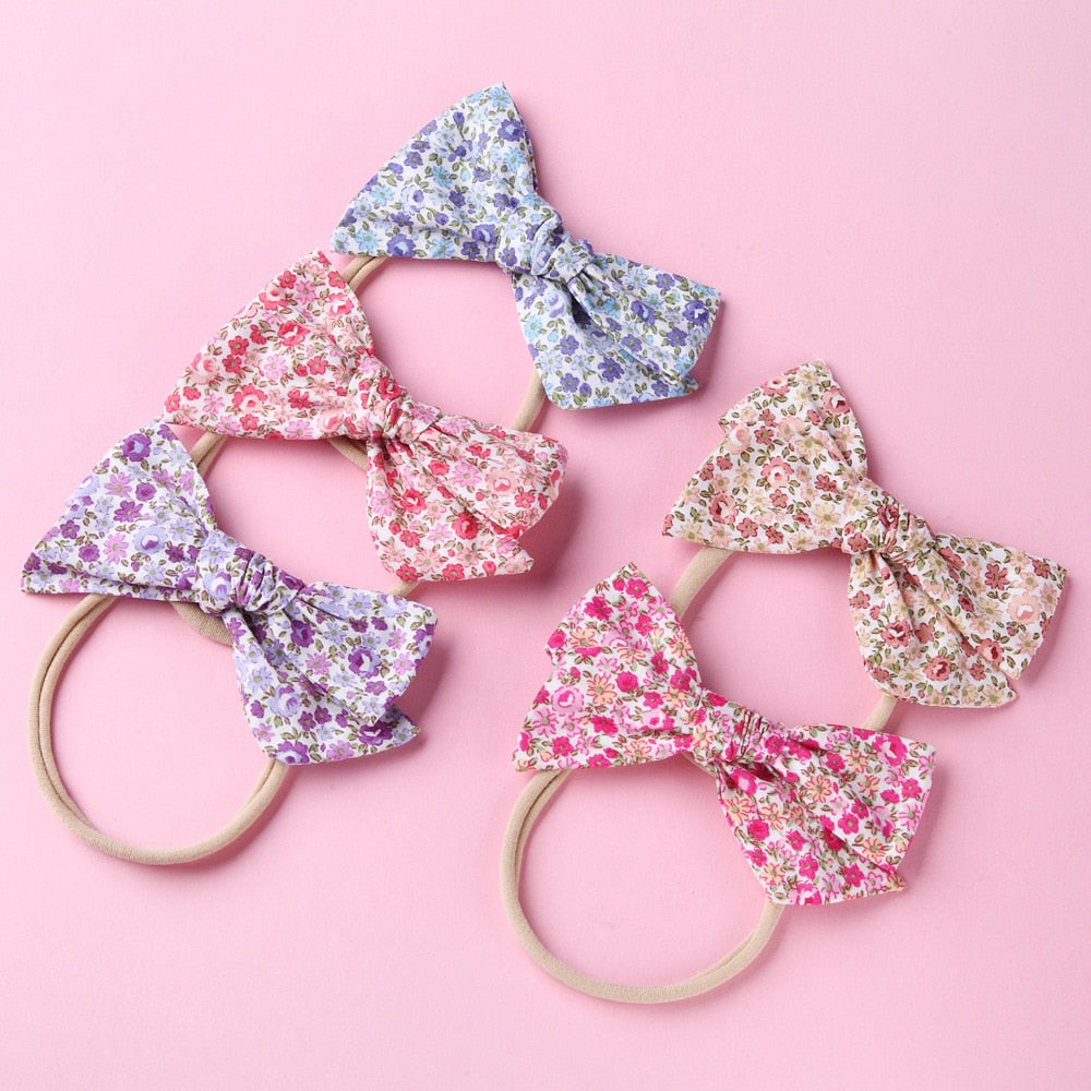 20 pcs/lot Floral Bow Nylon Headbands