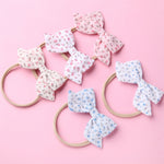 20 pcs/lot Floral Sailor Bow Nylon Headbands